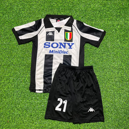 Zinedine Zidane #21 Juventus 1997 1998 Home Retro Kids Kit