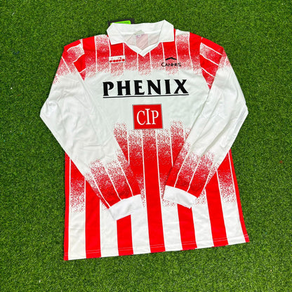 Maillot de football rétro à manches longues Zinedine Zidane Cannes numéro 11 1990/1992