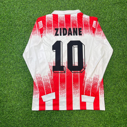 Zinedine Zidane Cannes 1990–1992 Retro Long Sleeve Football Jersey Kit