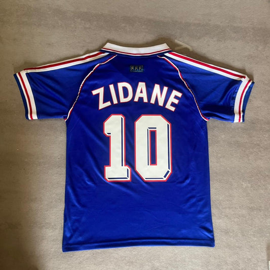 Zinedine Zidane France 1998 World Cup Retro Football Jersey Maillot Trikot