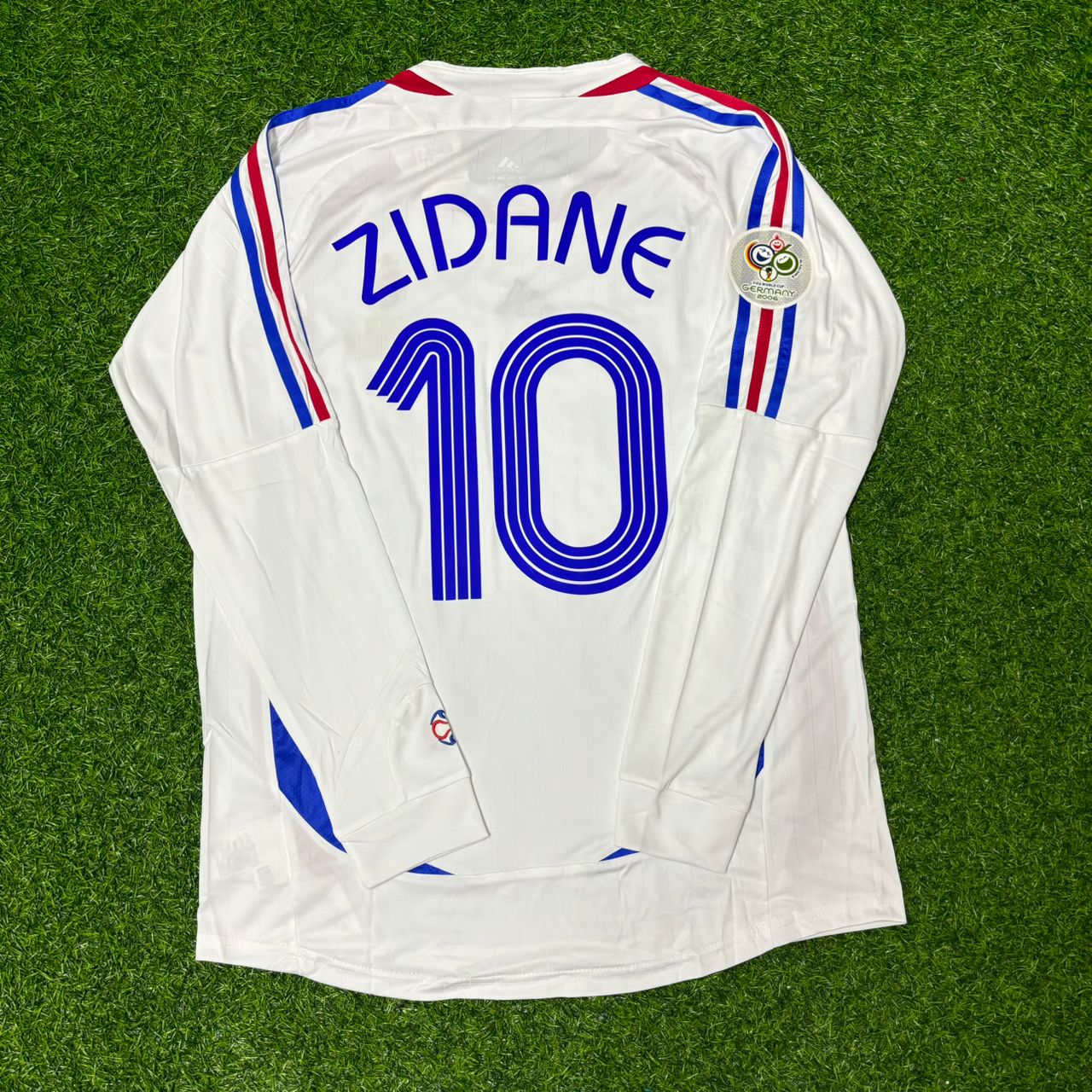 Zinedine Zidane France Finale Coupe du Monde 2006 Maillot Rétro Manches Longues Blanc