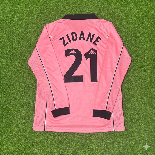 Zinédine Zidane #21 Juventus 1995 Pink Maglia Kit Jersey Trikot Maillot