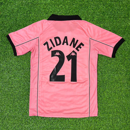 Zinedine Zidane – Juventus 1996-1998 Retro Pink Kit Jersey – | Trikot | Maillot