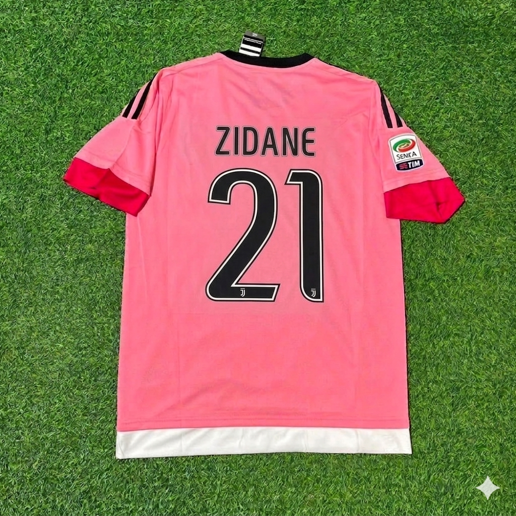 Zinedine Zidane Juventus Retro Pink Jersey Trikot