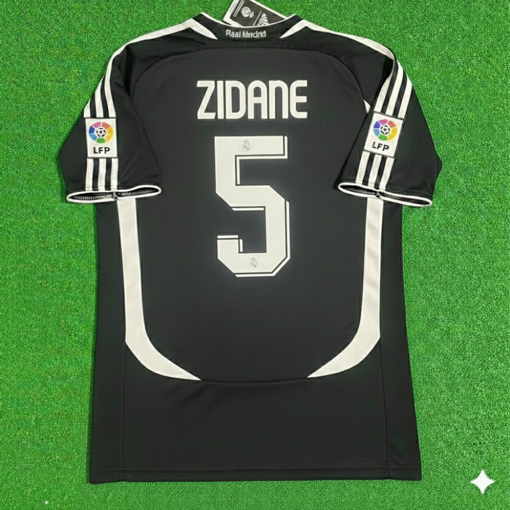 Zinedine Zidane Real Madrid 2006-2007 Black Jersey Soccer Shirt