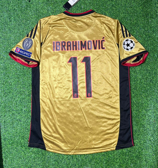Zlatan Ibrahimović #11 AC Milan Gold Retro Trikot Jersey