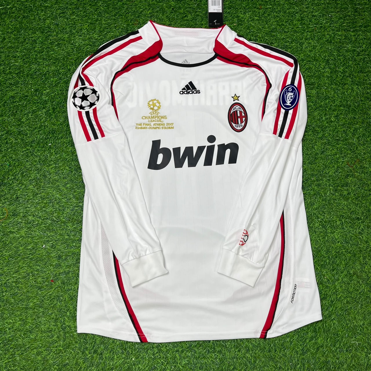 Zlatan Ibrahimovic 11 AC Milan White Long Sleeve Retro Football Jersey