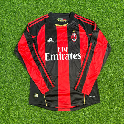 Zlatan Ibrahimovic AC Milan 2010-2011 Home Long Sleeve Retro Football Jersey