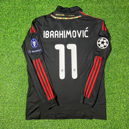 Zlatan Ibrahimović AC Milan 2011/12 Red & Black Retro Football Jersey Kit