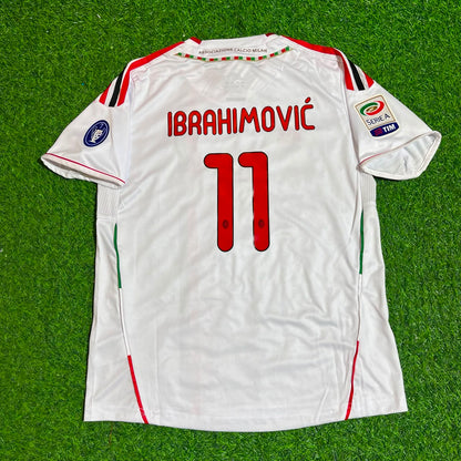 Zlatan Ibrahimović #11 Milan 2011-2012 White KIDS Away Retro Football Jersey