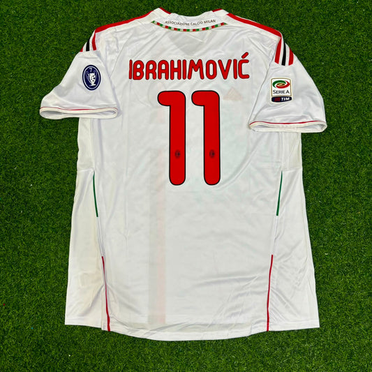 Zlatan Ibrahimović #11 Milan 2011-2012 White Away Retro Football Jersey