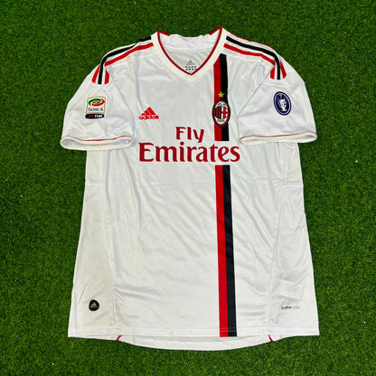 Zlatan Ibrahimović #11 Milan 2011-2012 White Away Retro Football Jersey