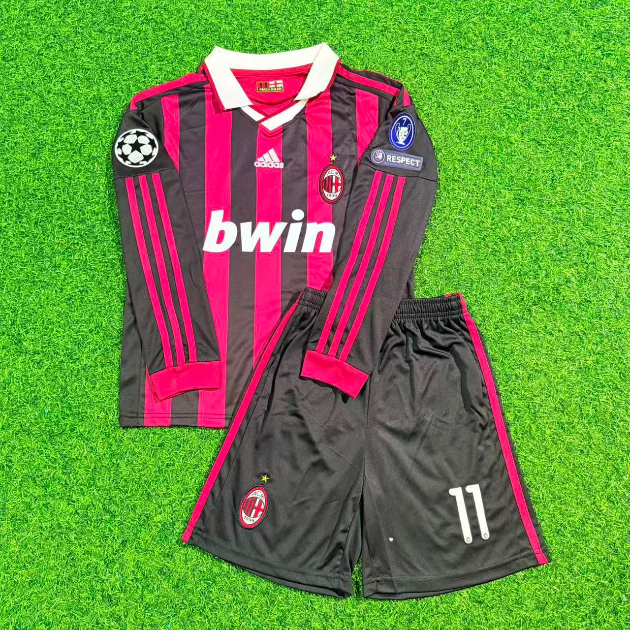 Zlatan Ibrahimovic AC Milan Kids Retro Long Sleeve Football Jersey