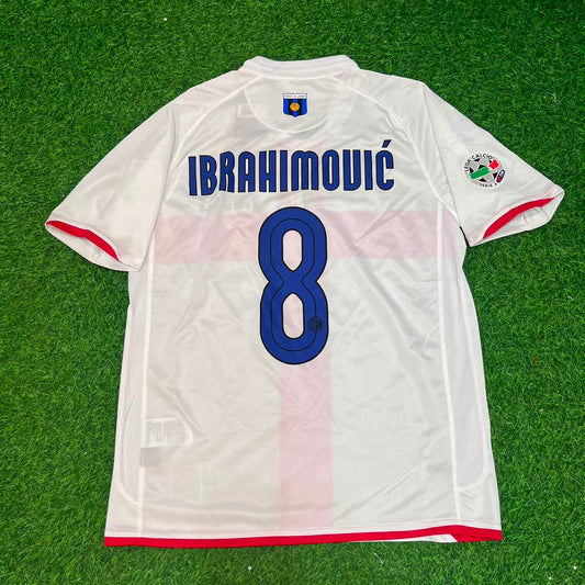 Zlatan Ibrahimović #8 Inter 2007- 2008 Season Away White Red Retro Jersey Trikot Maillot Maglia Soccer Shirt
