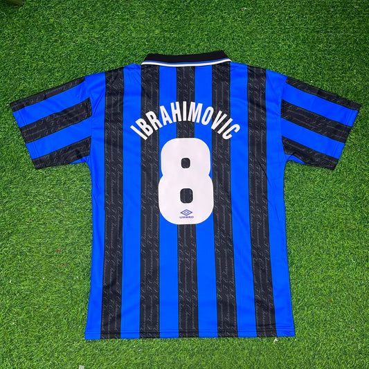 Zlatan Ibrahimović Inter Retro Kit Jersey Maillot Trikot Soccer Shirt