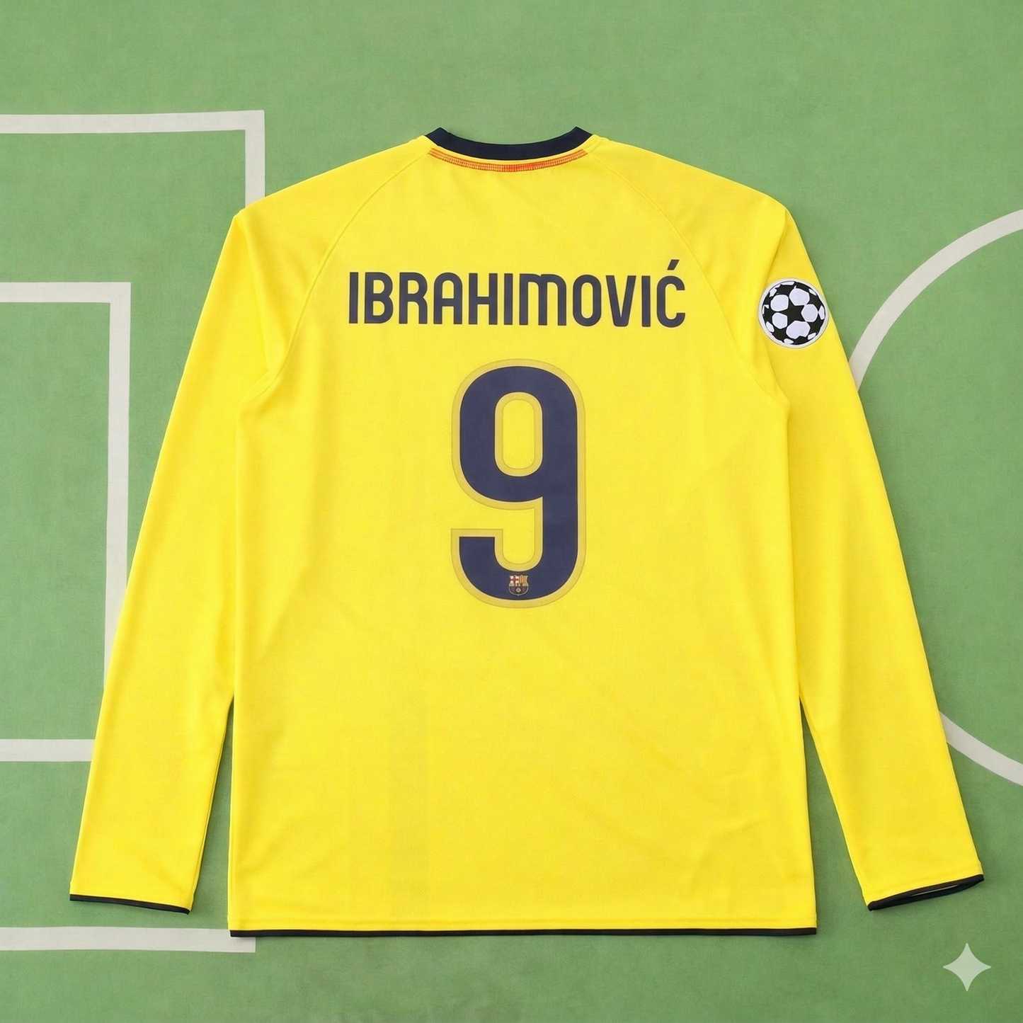 Zlatan Ibrahimovic FC Barcelona 08/09 Season Yellow Away Retro Jersey Trikot Soccer Shirt